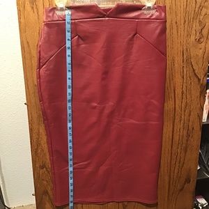 Faux leather pencil skirt